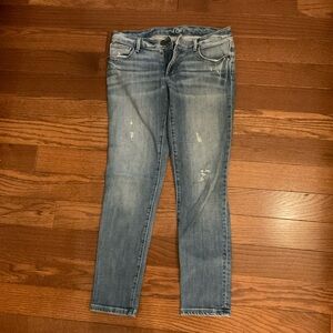LOFT Distressed Blue Skinny relaxed Jeans size 26 petite
